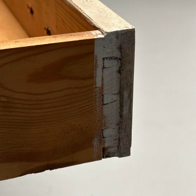 Gustavian, Swedish Commode, Gray Paint Distressed, Brass, Sweden, 1900s For Sale - Image 10 of 12