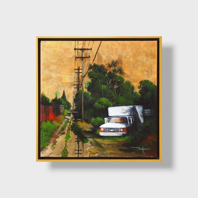 Original Realist Cityscape Mixed-Media Painting, "Dallas and Jackson No. 3" For Sale - Image 4 of 4