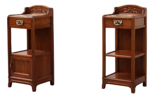 Art Nouveau Nightstands with Marble Top attributed to Paul Alexandre Dumas, France, 1910s, Set of 2