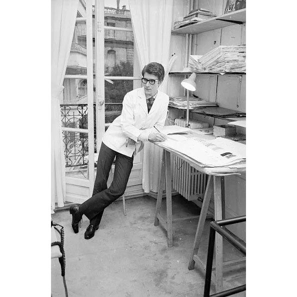 Yves Saint Laurent' Contemporary Archival Black and White Photograph Print From the Original Negative by Reg Lancaster - 16x12 For Sale
