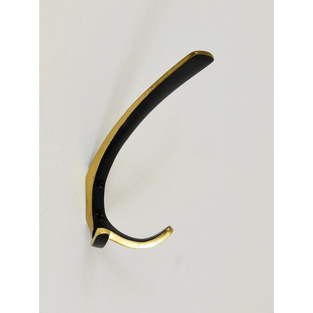 Mid-Century Brass Double Wall Hook attributed to Hertha Baller, Austria, 1950s For Sale - Image 4 of 14