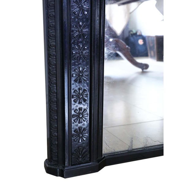 Large Antique Floor or Overmantle Wall Mirror, Late 19th Century For Sale - Image 6 of 9