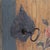 Wood Primitive Rustic Farmhouse Folk Art Painted Bridal Cabinet For Sale - Image 7 of 14