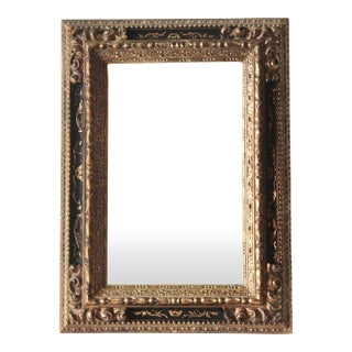 Baroque Style Ornate Gold Black Rectangular Wall Mirror by Turner Mid-Century Usa For Sale