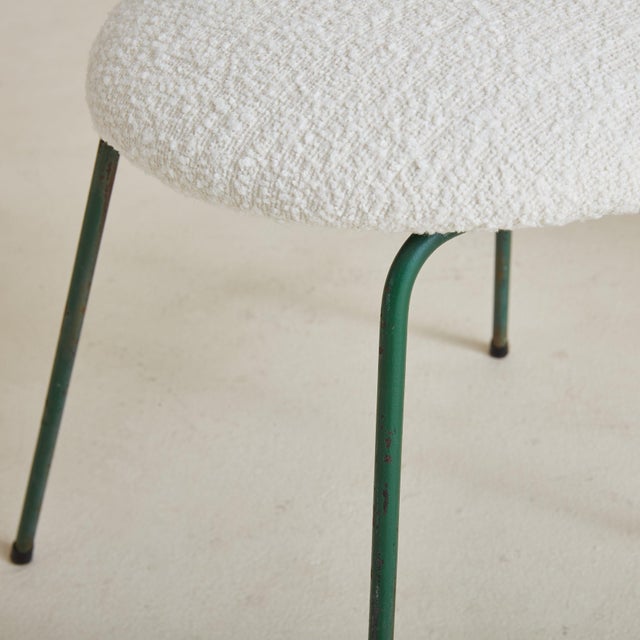 Arthur Umanoff Grenada' Wrought Iron + Ivory Boucle Accent Chair Attributed to Arthur Umanoff For Sale - Image 4 of 12