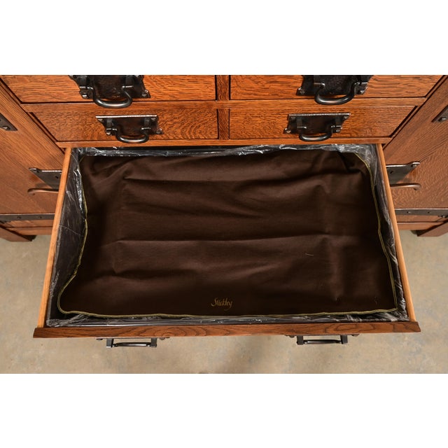 Wood L. & J. G. Stickley Rare Mission Oak Arts & Crafts Columbus Avenue Monumental Sideboard, Newly Refinished For Sale - Image 7 of 18