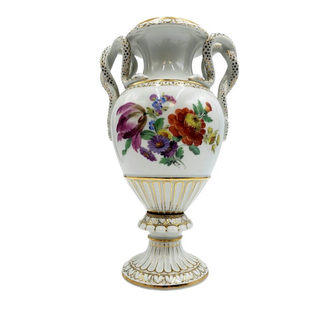 Rococo Meissen Snake Handle Vase, Circa 1870s For Sale - Image 3 of 10