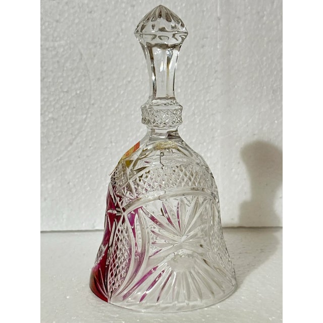 Traditional Vintage 20th Century Lead Crystal/ Bleikristall West Germany Red Flower Bell For Sale - Image 3 of 12