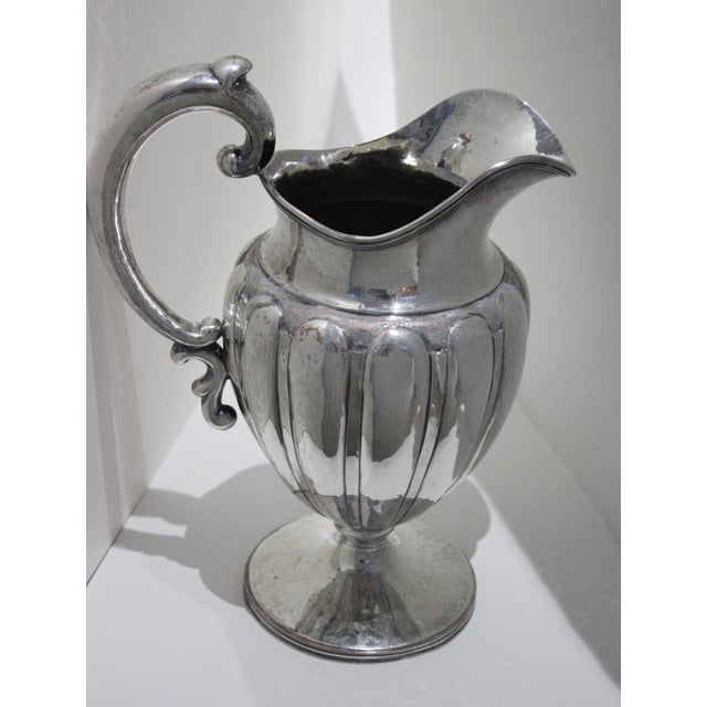 Metal American Melon Pitcher Silver Plated For Sale - Image 7 of 12