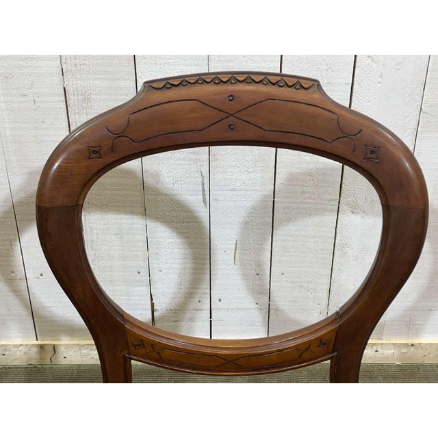 Beige Victorian English Chairs in Mahogany, Set of 4 For Sale - Image 8 of 14