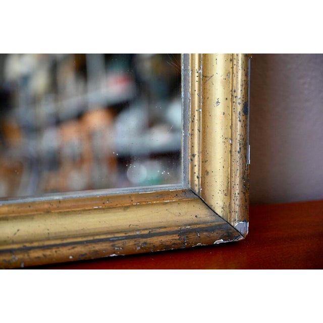 Antique Gilded Wood Mirror For Sale - Image 4 of 7