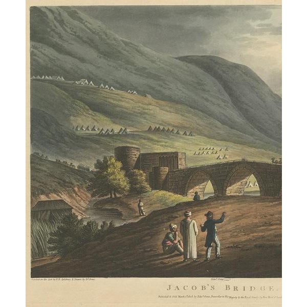 F.B. Spilsbury, Jacob's Bridge, View of Syria & Holy Land, 1803, Aquatint For Sale - Image 3 of 11