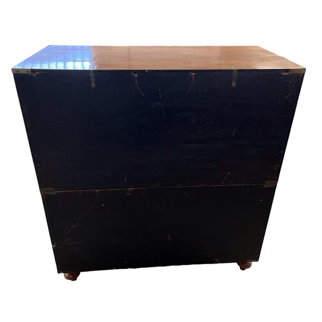 19th Century English Mahogany Campaign Secretary Chest For Sale - Image 6 of 15