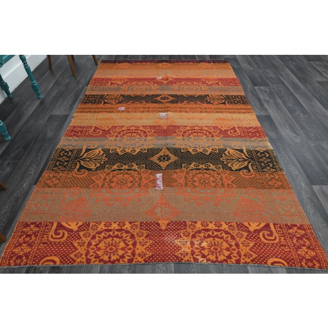 Vintage Turkish Hand-Knotted vintage rug is a semi-antique vintage area rug.'70s Eastern region of Turkey's unique rug is...