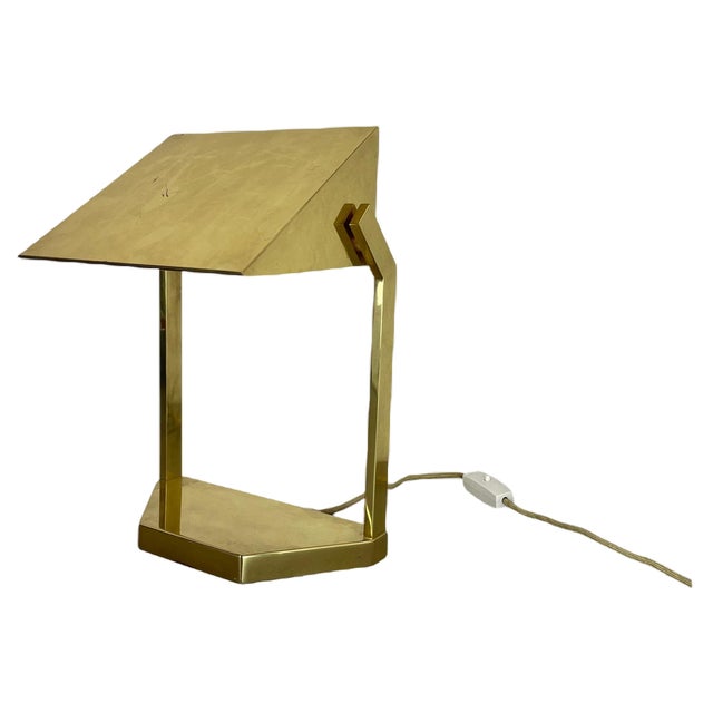 Vintage Brass Table Light attributed to United Workshops Munich, Germany, 1970s For Sale