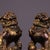 Chinese Pair Antique Chinese Gilt Bronze Foo Dog Guardian Lion Statues, Decorative Scholar’s Table Figurines For Sale - Image 3 of 9