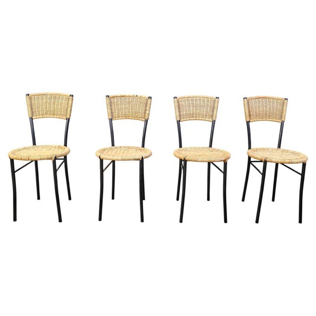 Vintage Wicker Dining Chairs, 1980s, Set of 4 For Sale - Image 12 of 12