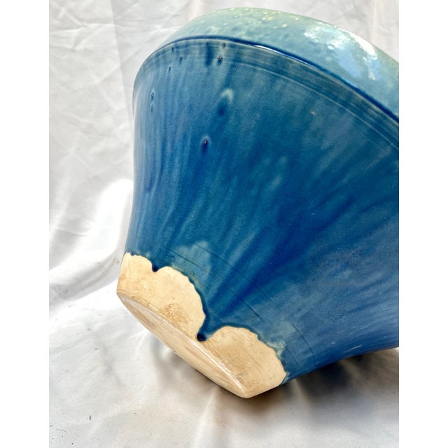 Artisan Pottery Hand Thrown Drip Glaze Bowl For Sale - Image 11 of 12