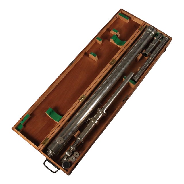 Salmoiraghi Milano Spotting Scope with Wooden Case For Sale