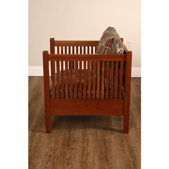Stickley Mission Collection Cherry Spindle Cube Chair For Sale - Image 16 of 18