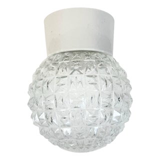 Vintage White Porcelain Ceiling Light, 1970s For Sale