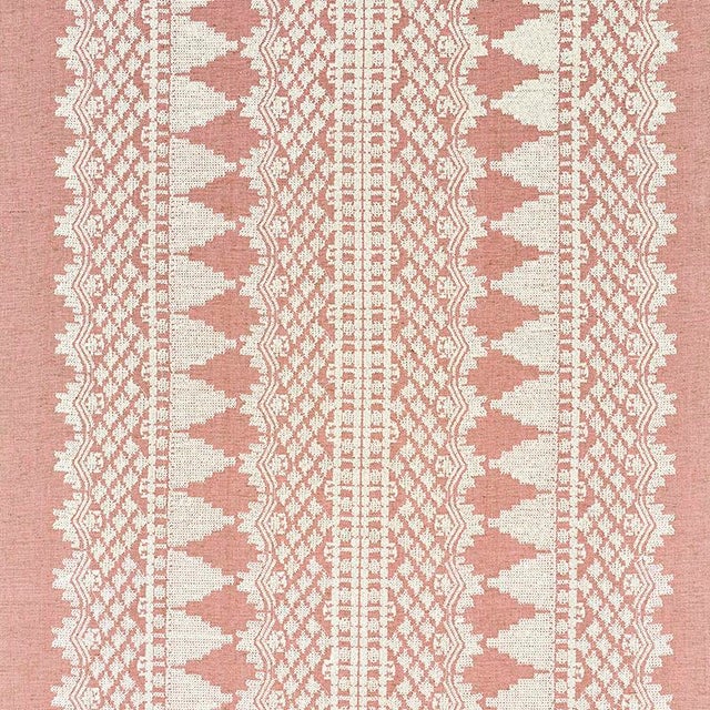Contemporary Schumacher Wentworth Embroidery Fabric in Rose For Sale - Image 3 of 3