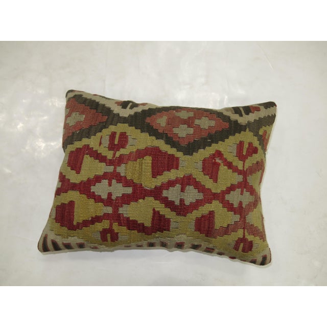 Rustic Lumbar Size Turkish Kilim Pillow For Sale - Image 3 of 5