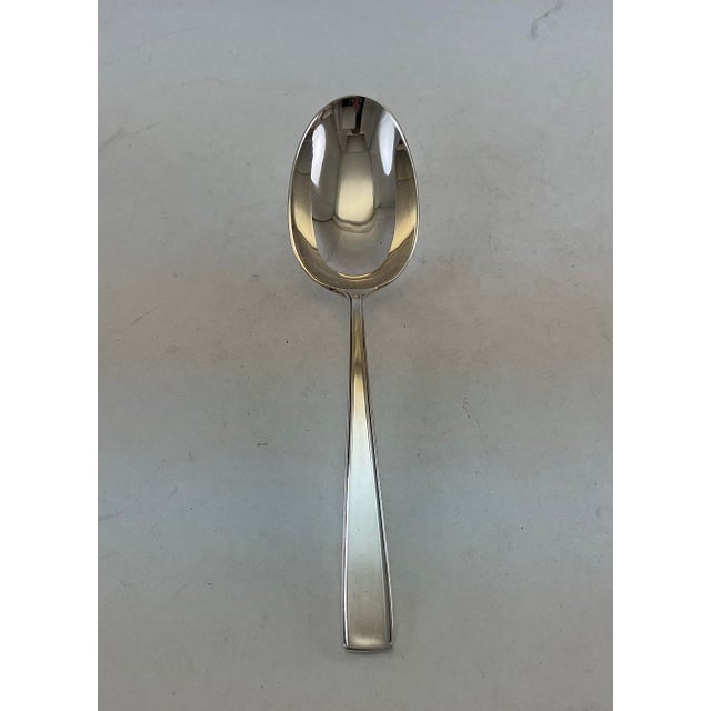 1980s Silver Pair Large Serving Spoon & Fork, Leighton. For Sale - Image 15 of 18