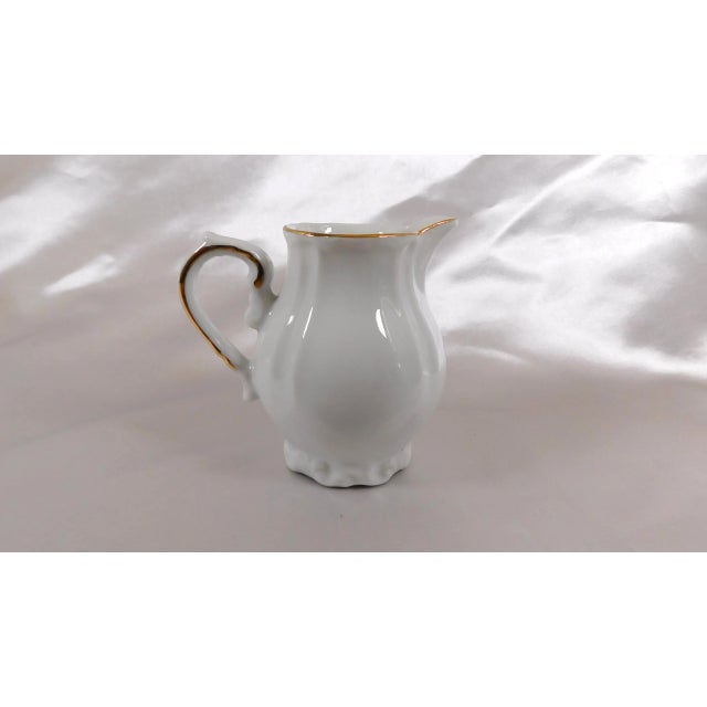 White 1980s Winrose Collection Floral Coffee Pot and Creamer For Sale - Image 8 of 10
