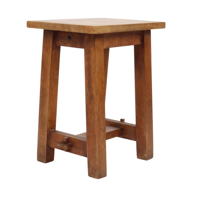 Rustic Rustic Wooden Stool, Southern France, 1950s For Sale - Image 3 of 18