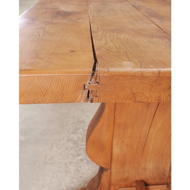 Country French Provincial Oak Farmhouse Dining Table 7Ft For Sale - Image 18 of 18