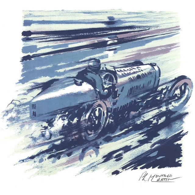 Artist: Moutard-Martin Title: Bugatti 35 Year: Unknown Signed: No Medium: Offset Lithograph Paper Size: 20.5 x 16.25...