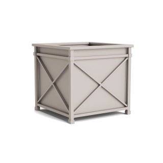 Brown Jordan Venetian 22" Square Planter, Dove frame For Sale