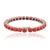 Contemporary Carat&Her Vibrant 25.7 Ct Round Scarlet Coral Tennis Bracelet in 925 Sterling Silver For Sale - Image 3 of 13