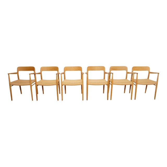 Model 56 Dining Chairs in Oak by Niels Otto (N. O.) Møller for J.L. Møllers, Set of 6 For Sale