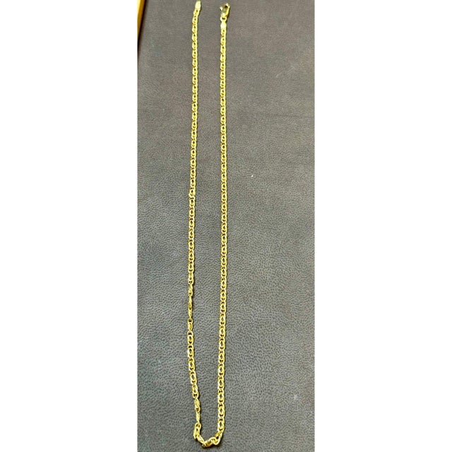 Contemporary Vintage 18 Karat Yellow Gold 7.4 Gm, Link Chain, 3.22 Mm Necklace, 18.5" Long For Sale - Image 3 of 17