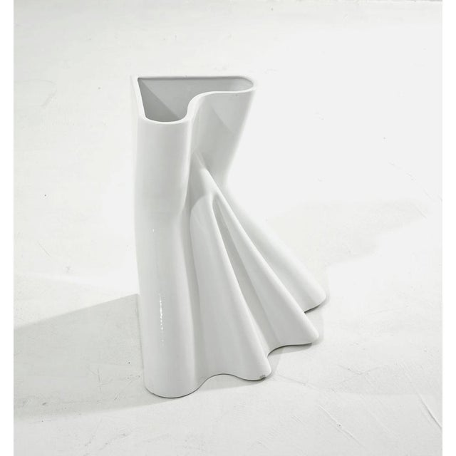 Mid-Century Modern White Glazed Ceramic Umbrella Stand by Enzo Bioli for Il Picchip Italia, 1970s For Sale - Image 3 of 17