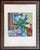 Mid-Century Modern Anna Feld Artist, Vibrant Colors Oil Pastel of Abstract Floral Still Life, Signed and Framed For Sale - Image 3 of 6