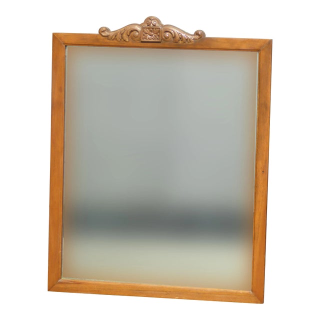 Vintage French Country Aged Wall Mantle Mirror W Aged Mirror For Sale