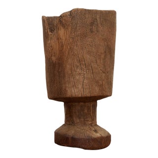 Medium 19th Century European Wood Mortar For Sale