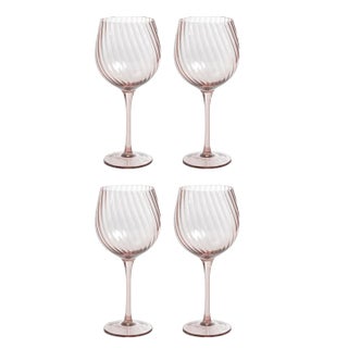 Sesto Optic Swirl Red Wine Glasses - Lilac, Set of 4 For Sale