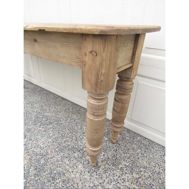 Antique English Rustic Pine Console Table For Sale - Image 17 of 18