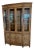 1970s American of Martinsville Faux Bamboo & Rattan China Cabinet - Vintage Hollywood Regency Hutch For Sale