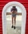 Vintage Arched White Wicker Full Length Dressing Wall Mirror For Sale In West Palm - Image 6 of 9