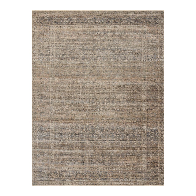Amber Lewis x Loloi Molly Navy / Blush 6'-7" x 9'-2" Area Rug For Sale