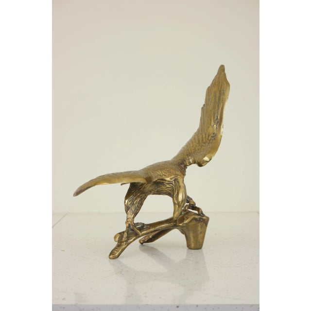 Vintage Brass Bird Sculpture For Sale - Image 12 of 12