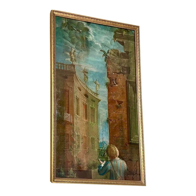An 18th Century Italian Capriccio Painting For Sale