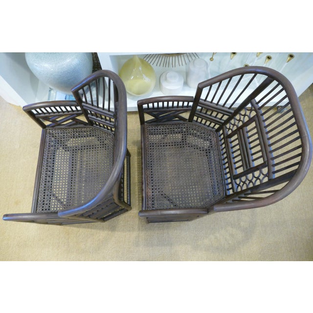 1960s Bamboo Cane Chairs - a Pair For Sale - Image 9 of 10