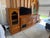 French Country Vintage Custom-Built Oak Entertainment Console & Display Cabinet For Sale - Image 3 of 7