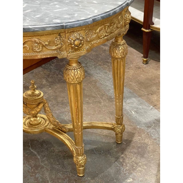 French Louis XVI Demi-Lune Console For Sale - Image 4 of 9